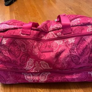 Vera Bradley Wheeled Carry-On pink stamped paisley